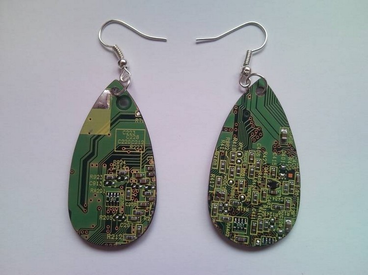 Electric Circuit Board Earrings