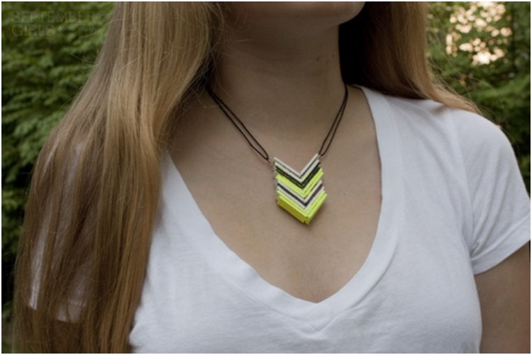 Popsicle Stick Chevron Necklace