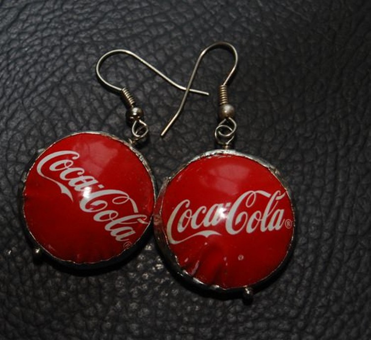 Recycled Bottle Caps Earrings