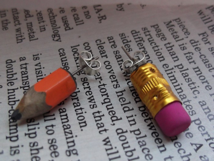 Upcycled Pencil Earrings