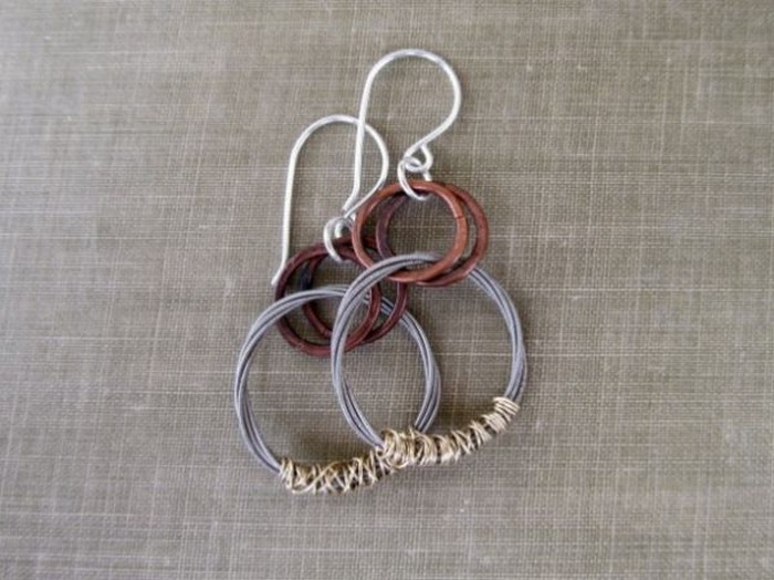 DIY Recycled Guitar Strings Earring