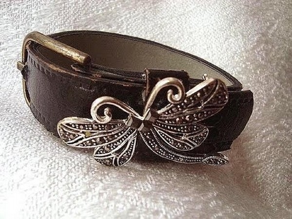 Old Leather Belt Jewelry Bracelet