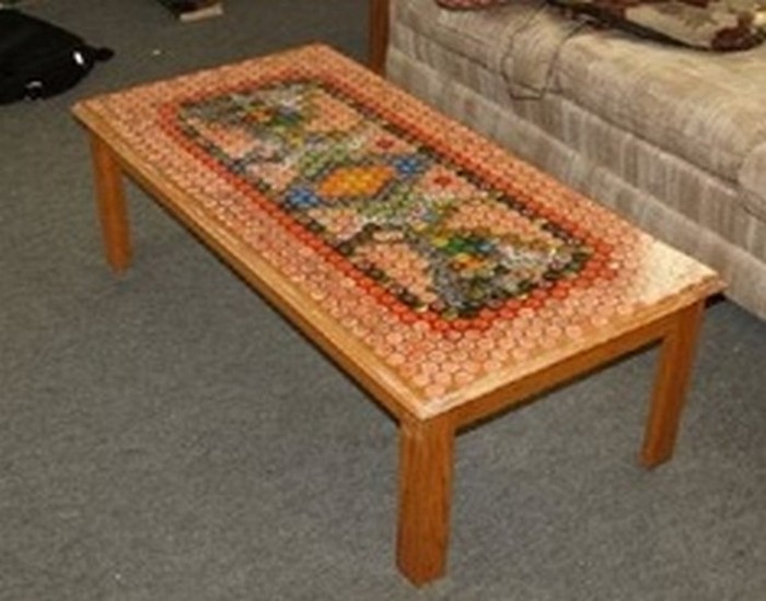 Recycled Bottle Caps Table Ideas