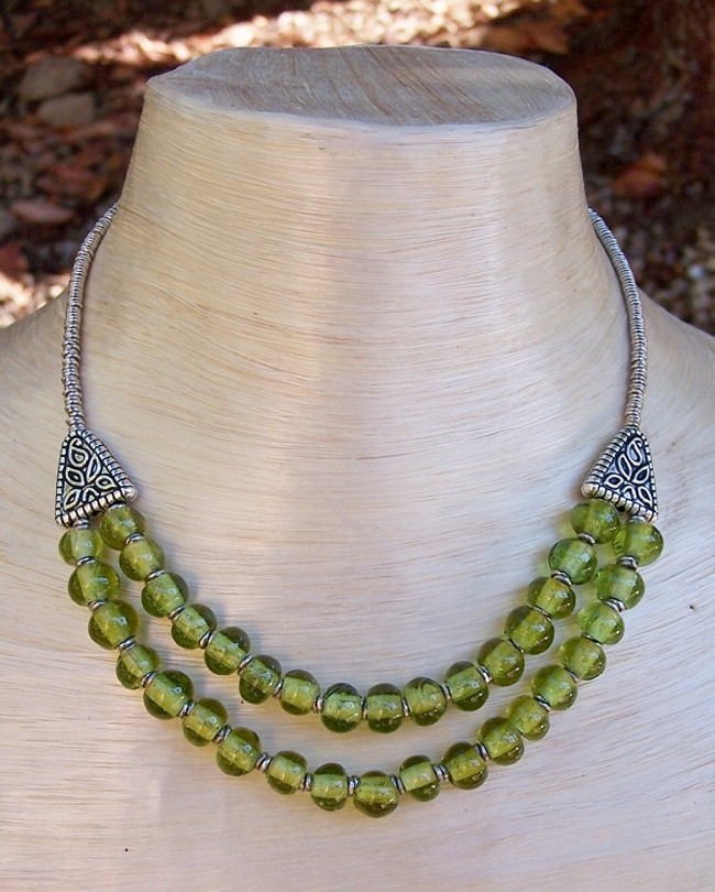 Recycled Glass Beads Necklace