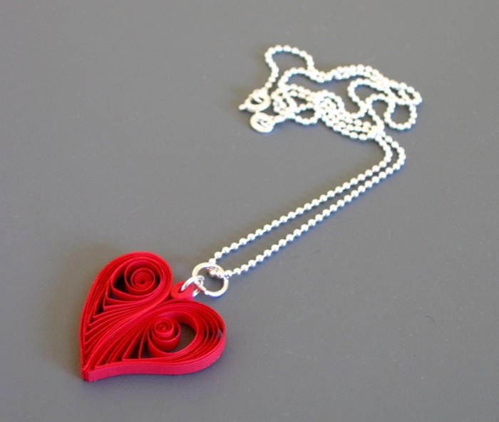 Recycled Paper Heart Shape Nacklace