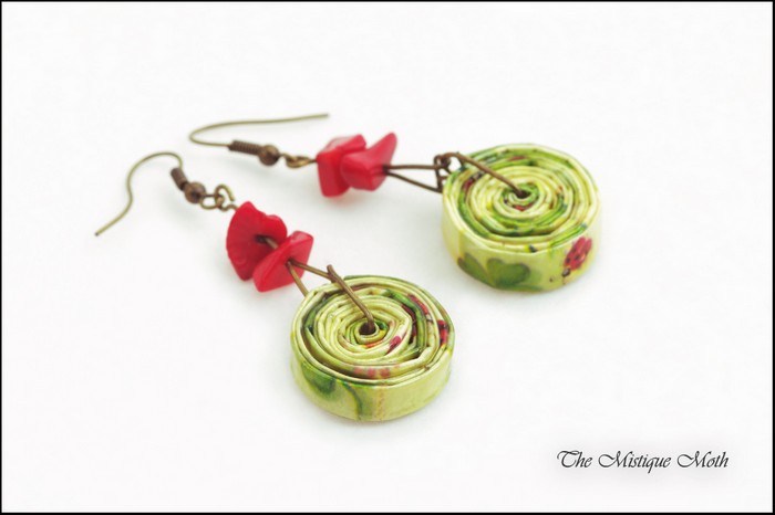 Recycled Paper Jewelry Earrings