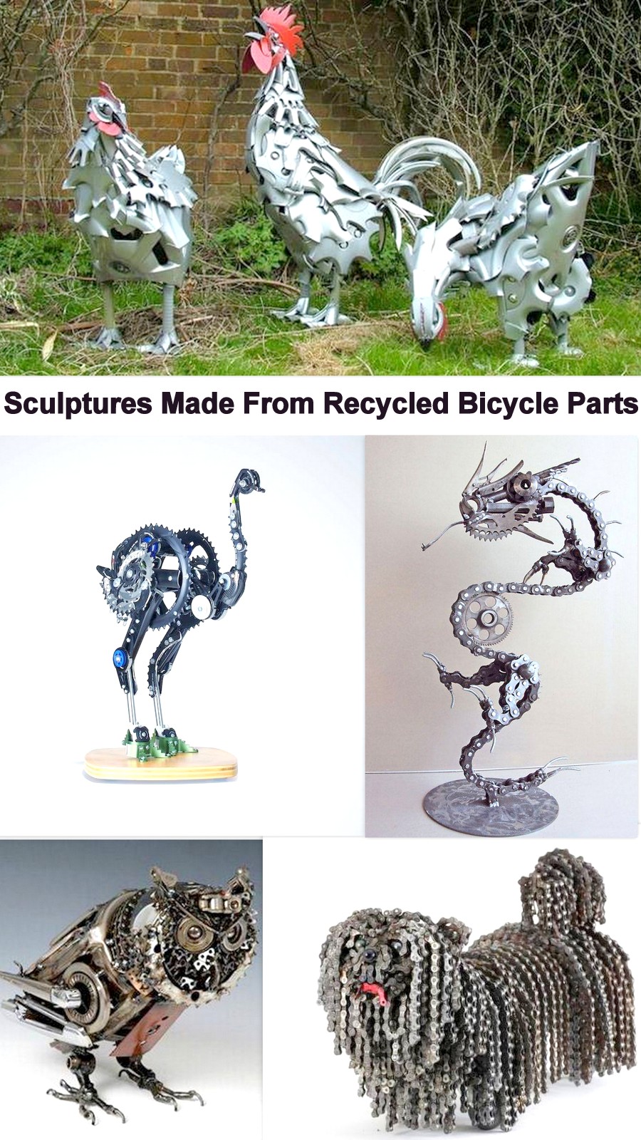 Sculptures Made From Recycled Bicycle Parts