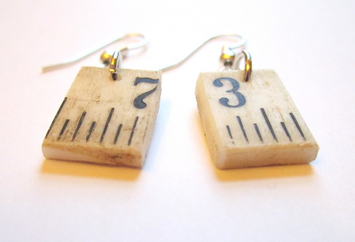 Upcycled Ruler Earrings