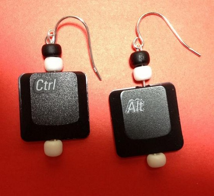 Upcycled keyboard Earrings