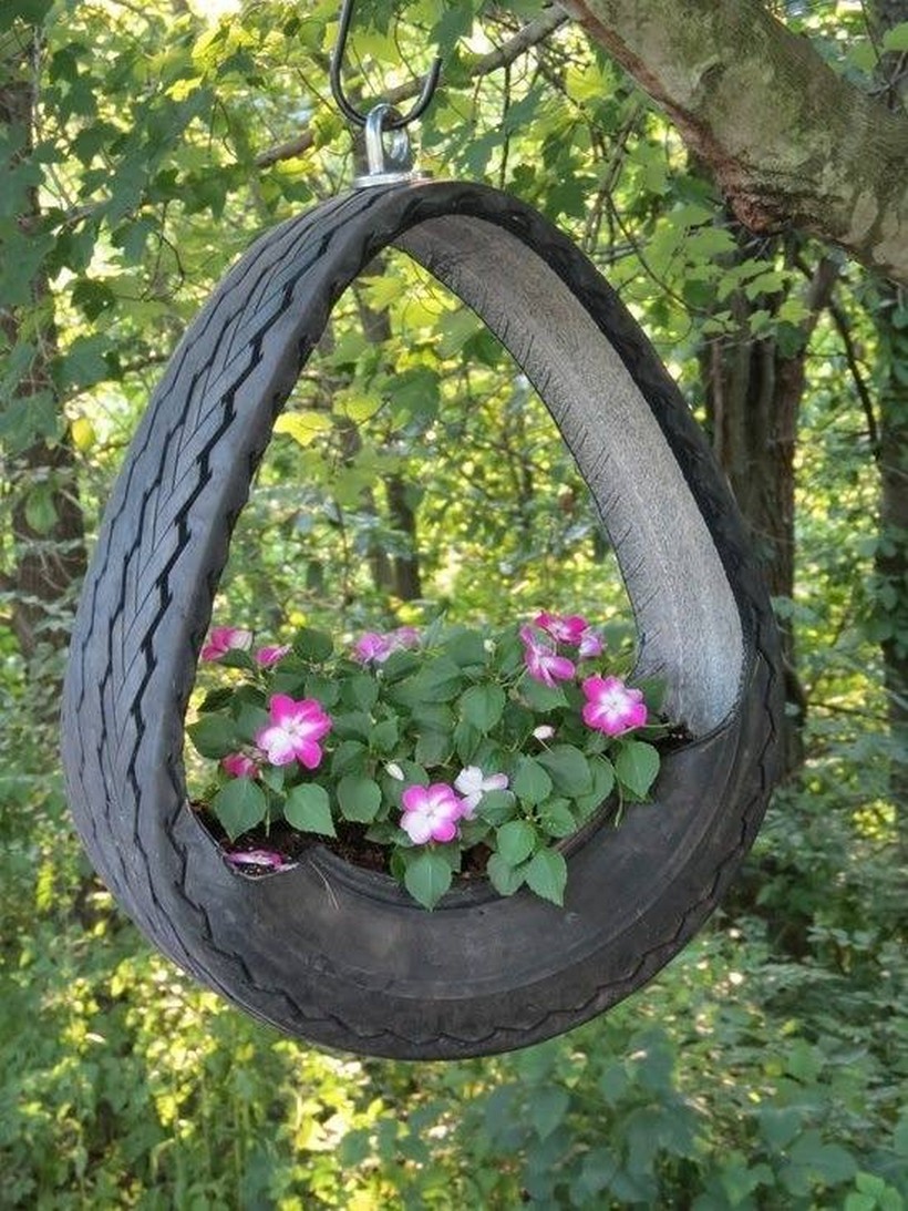 old tire planter