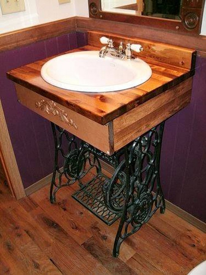 reclaimed pallet wood sink