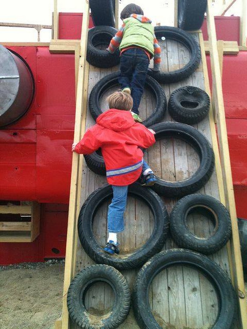 tires reused for kids play